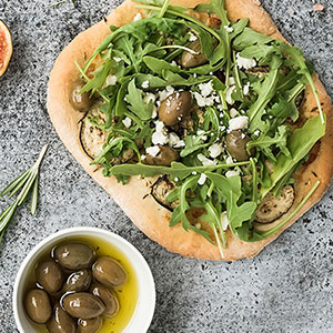 Ruccola på pizzan